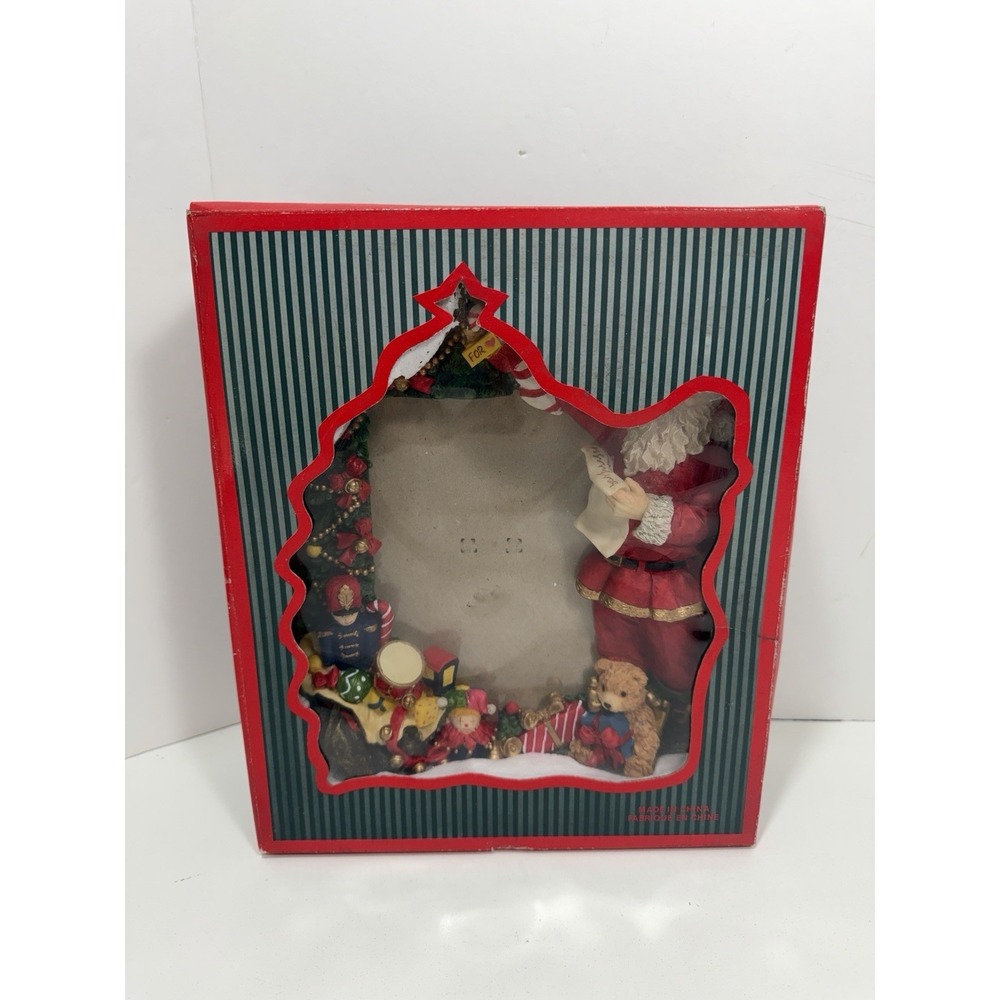 TRADITIONS Santa Work Shop Christmas Holiday Frame for 5x7 Photo Heavy‎ New